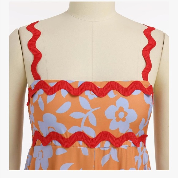 NWT  Womens Summer Casual Dress Beach Floral Spaghetti Sleeveless     small - Picture 4 of 9